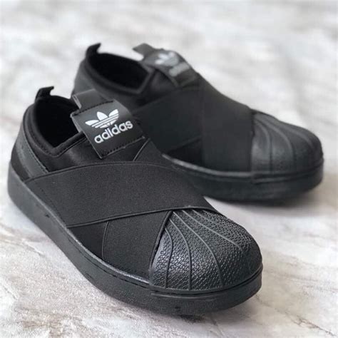 original adidas slip ons black|superstar slip on Adidas black.